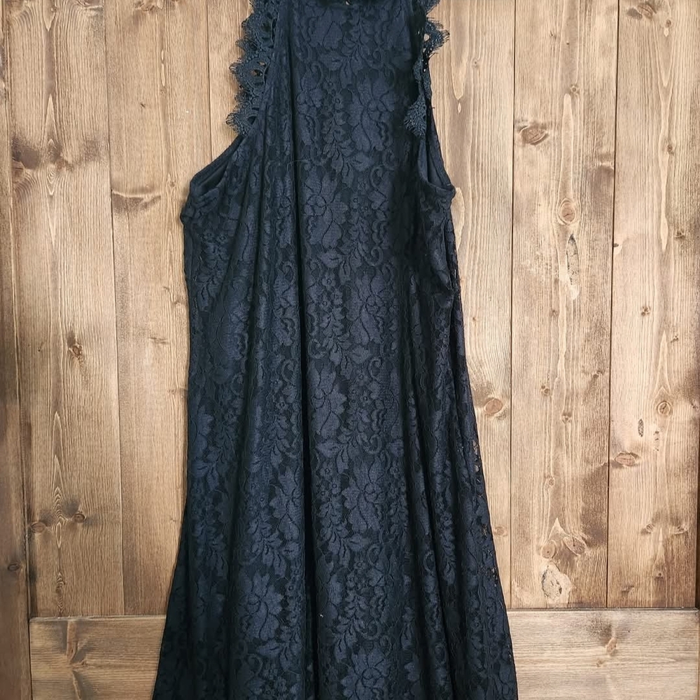 Maurices Black Floral Lace Maxi Dress